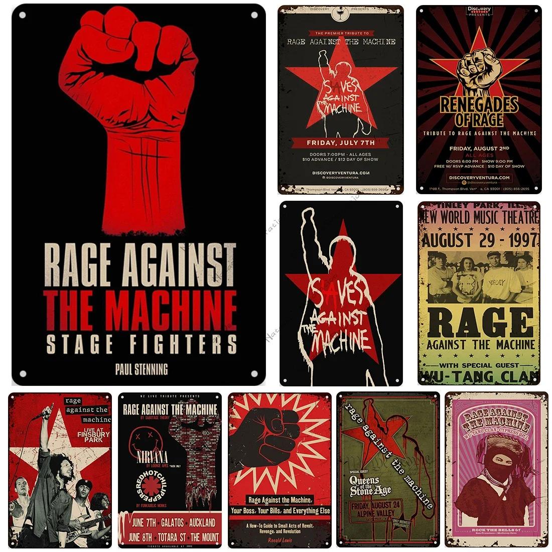 Rage-Against-The-Machine-Metal-Plate-Singer-Band-Metal-Vintage-Poster ...