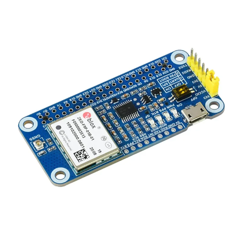 

Waveshare ZED-F9P GPS-RTK HAT for Raspberry Pi, Centimeter Level Accuracy, Multi-Band RTK Differential GPS Module