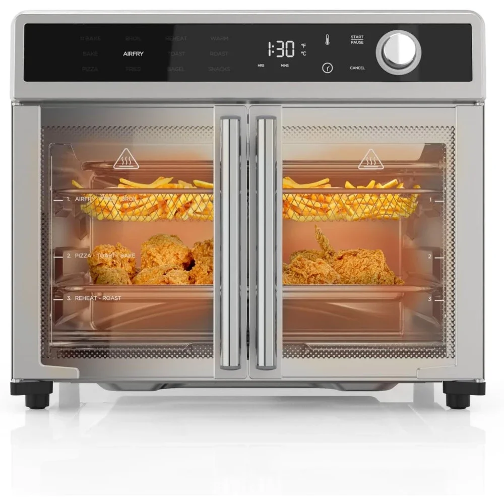 Air Fryers,French Door Air Fryer Oven,12 Cooking Functions, 60-minute Timer,  Convection Technology & Compact Design, Air Fryers 3