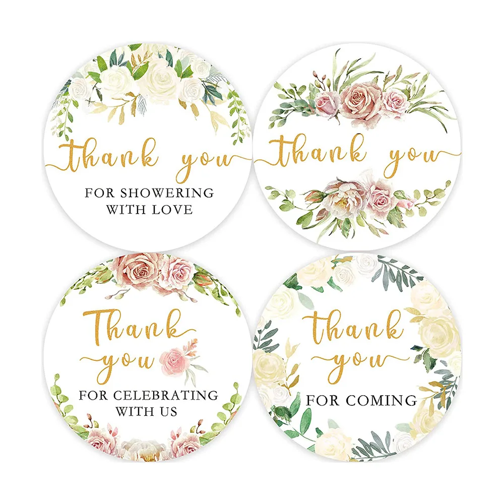

Bridal Shower Thank You Sticker, Rose Wedding Gift Tag Sticker