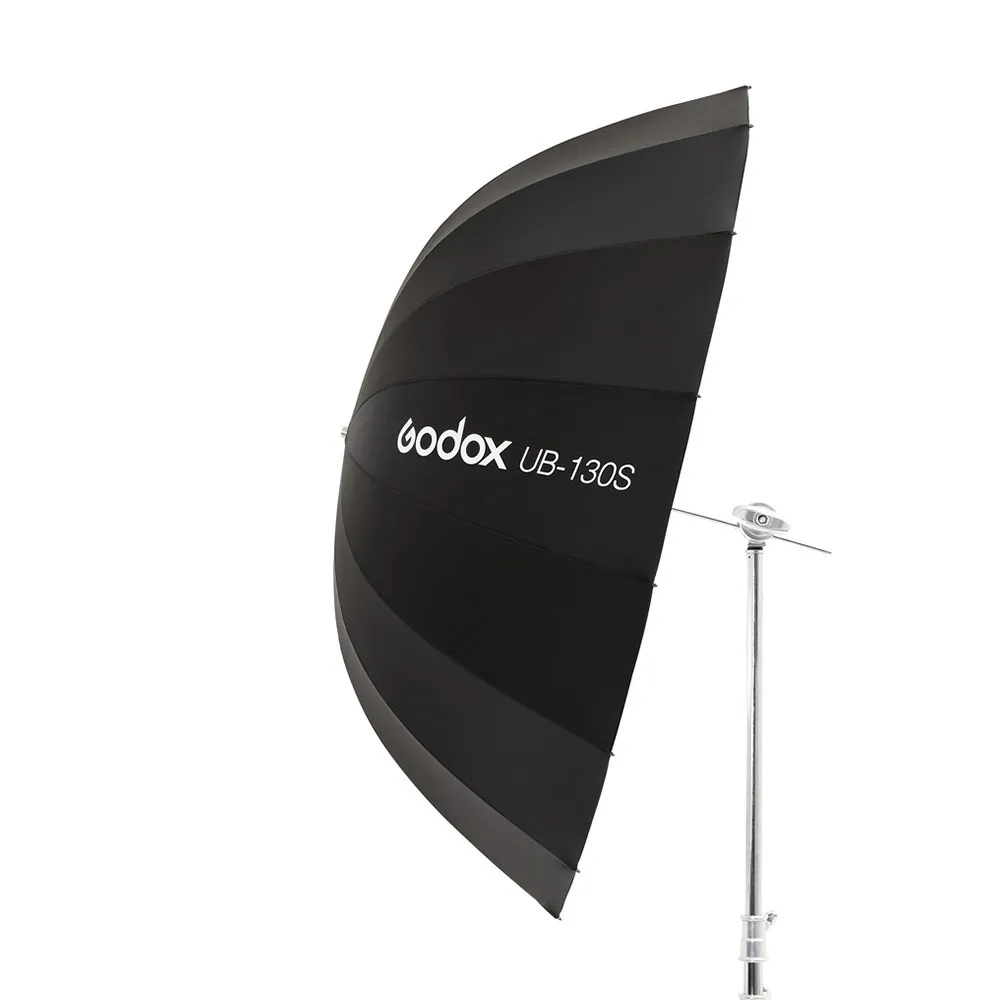 고독스 UB-130S 51인치(130cm) 파라볼릭 블랙 반사 우산 스튜디오 조명 우산 (블랙 실버 디퓨저 커버 천 포함)