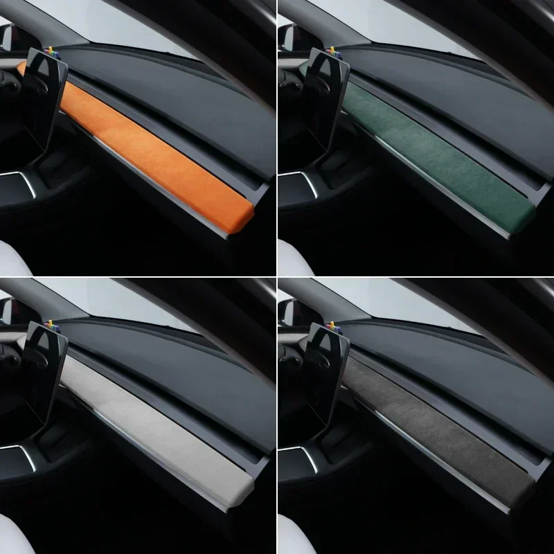 Betterhumz for Tesla Model 3 Y Car Interior Dashboard Door Panel Cover Made of Alcantara Decals Accessories