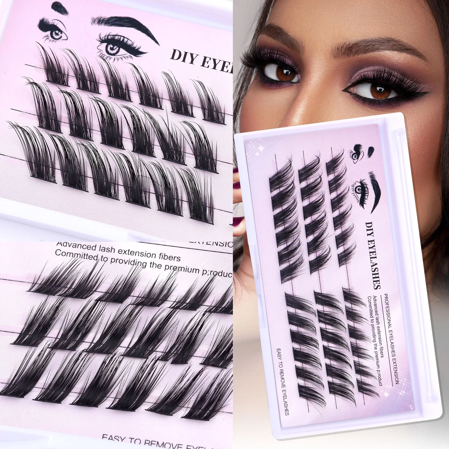 

3 ряда D Curl 100% натуральные накладные ресницы ручной работы Россия товары lashista Набор накладных ресниц для наращивания макияжа Набор накладных ресниц