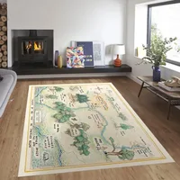 Wood Map Theme Carpet Winnie The Pooh Area Rugs Kids Play Crawling Vintage Rug for Living Room Home Decor Non Slip Floor Mat 1