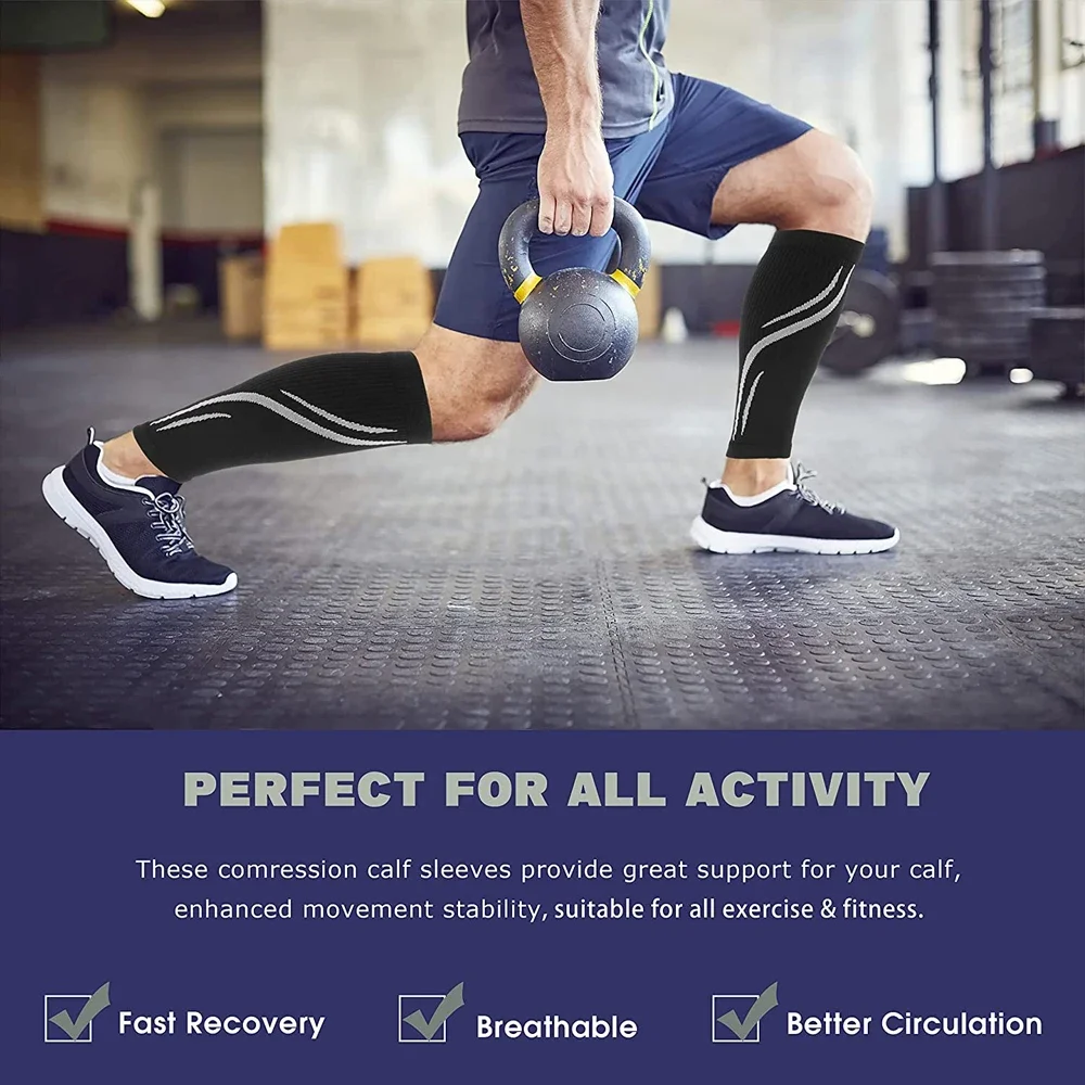 Calf Compression Sleeves Men & Women (20-30 mmHg) Leg compression Sleeve Footless Compression Socks 1 Pair