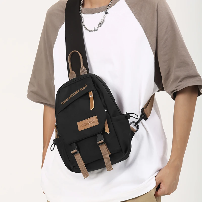 1 men's and women's crossbody bag, casual chest bag, adjustable shoulder strap, perfect for outdoor travel, sports, and daily co