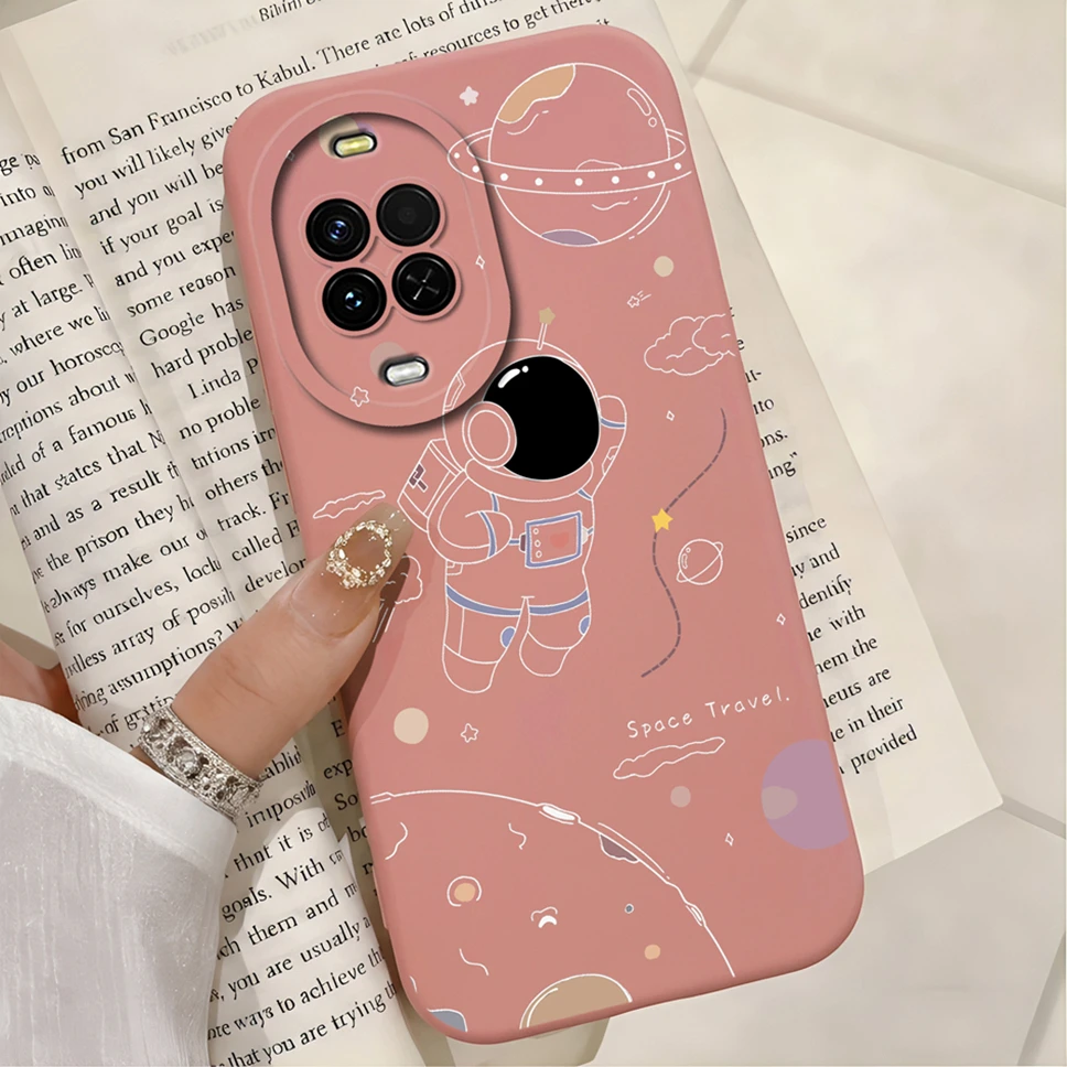 Cute Astronaut Soft Liquid Silicone Anti-Drop Phone Case - Smooth Protective Cover