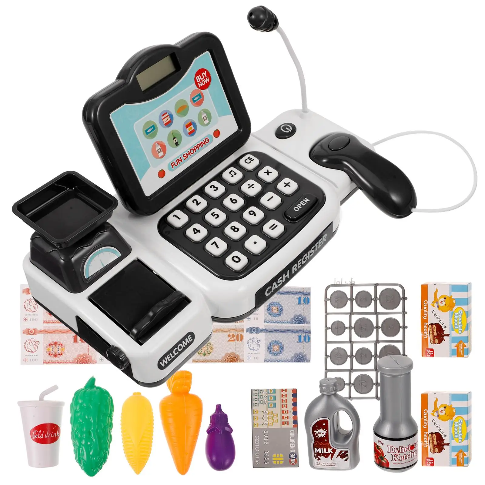 Cash Register Children's Birthday Gift Emulation Calculator Pretend Cashier Toddler