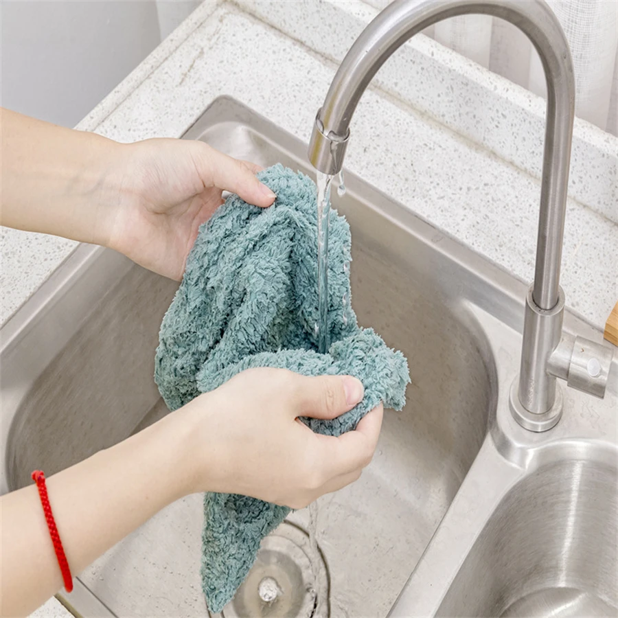 Description Picture 2 of item1pc Multi Function Coral Velvet Broom Cover Cloth Floor Mop with Reusable Microfiber Absorbent Mop Household Cleaning Accessorie