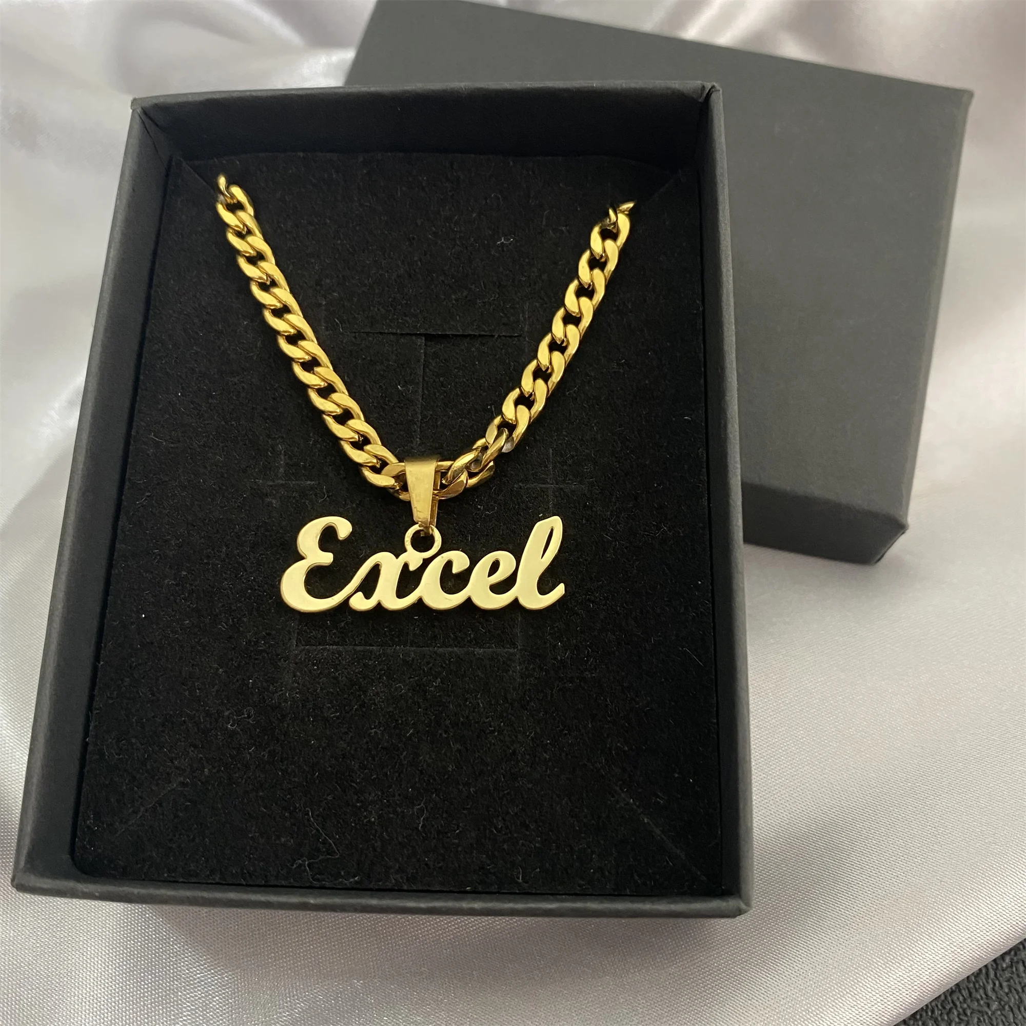 VishowCo Custom Name Necklace Cuban 