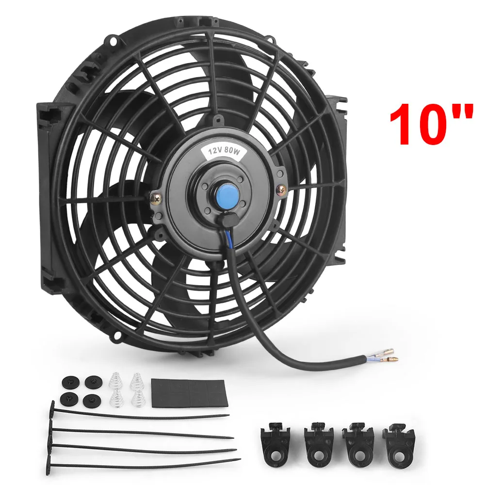 Ventola Di Raffreddamento Auto 12 Pollici 12V 80W - Universale Per Maggior Parte Delle Auto Con Lame Dritte