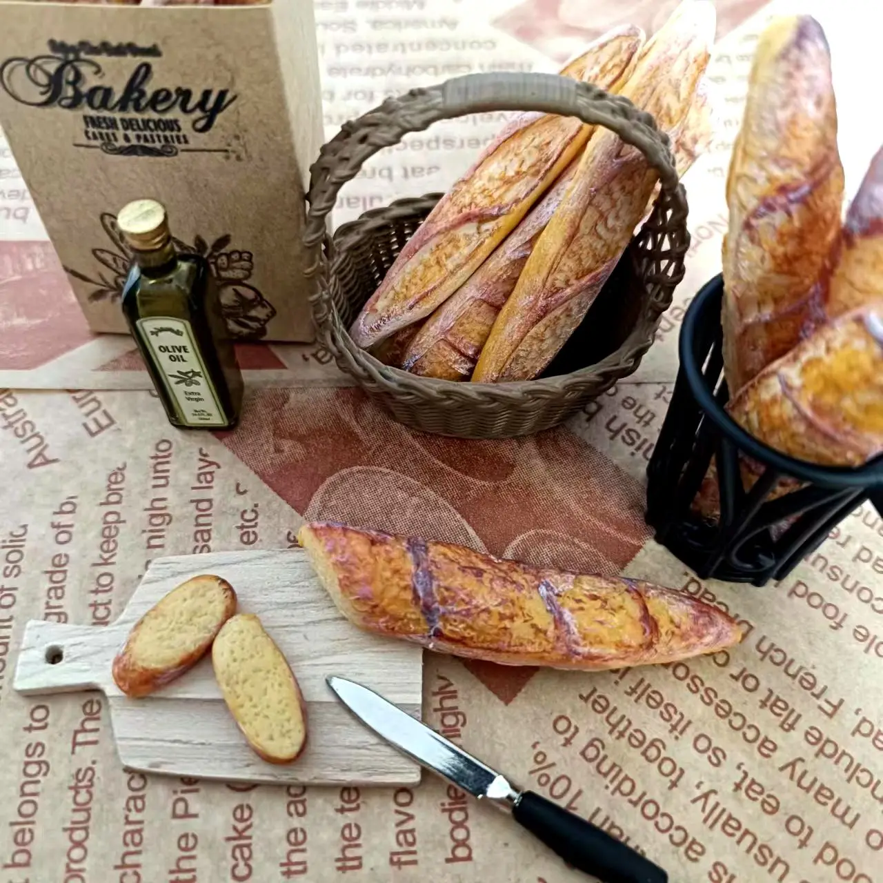 NEW Handmade 1/6 Scale Dollhouse Miniature Baguette Simulation Toys Mini Clay Bread for Blyth OB11 BJD Kitchen Accessories 4