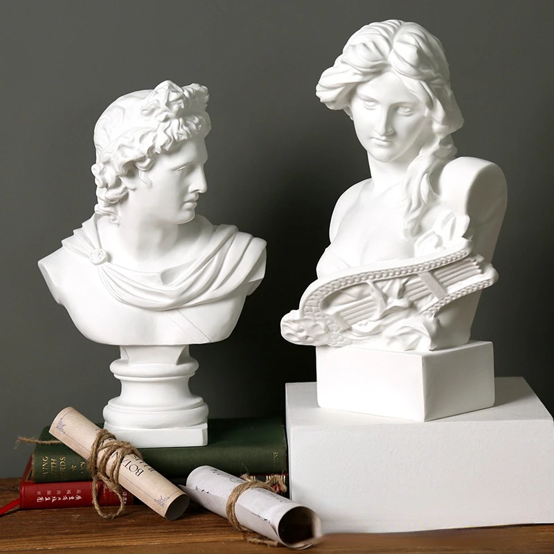 Classic Greek Apollo Head Bust Statue Roman Mythology God of Sunlight Resin Craft Figurine Sculpture Home Collectible Decoration | Дом и сад