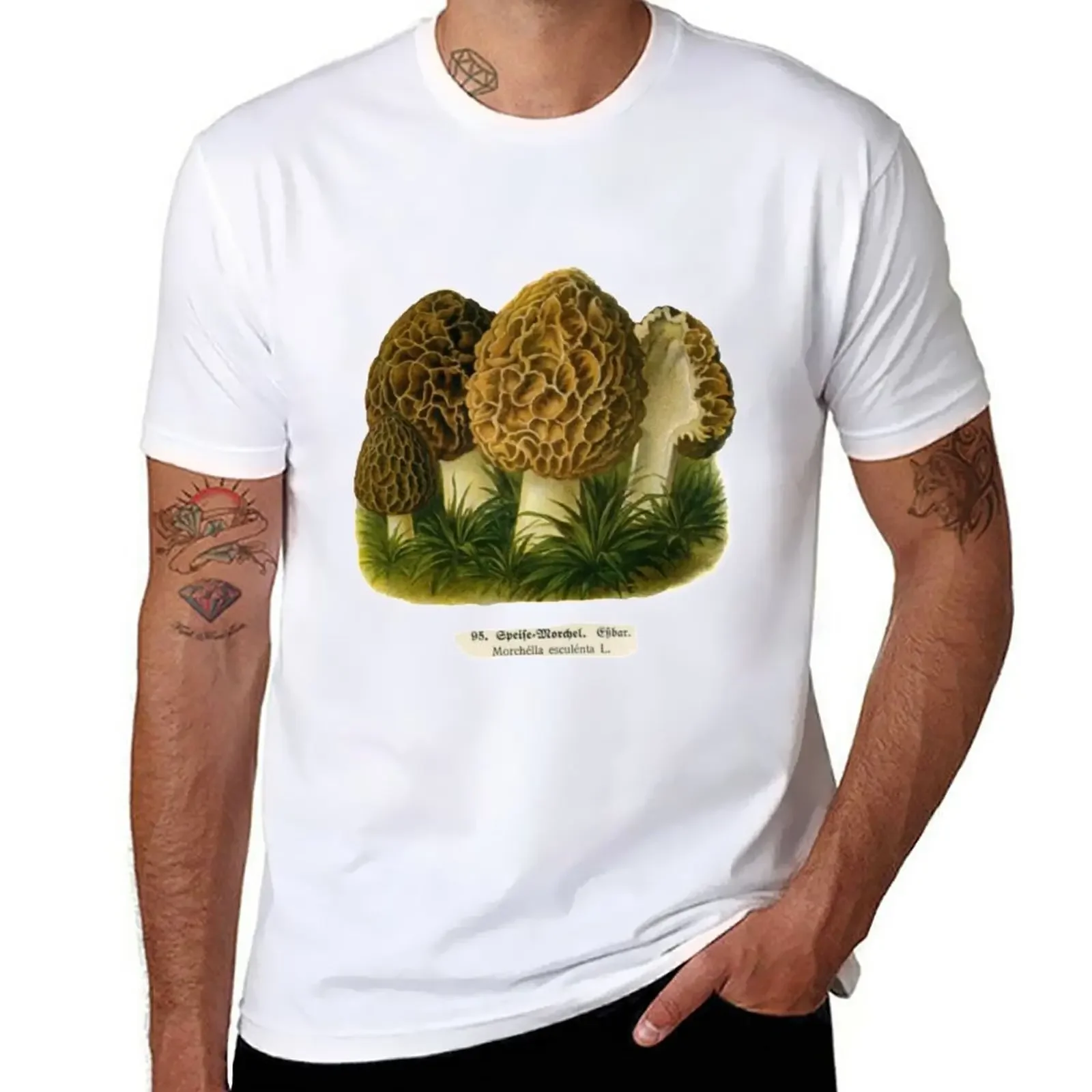 Morchella Esculenta Morel Funghi T-Shirt Carino Top Estate Top Magliette Per Uomo Cotone