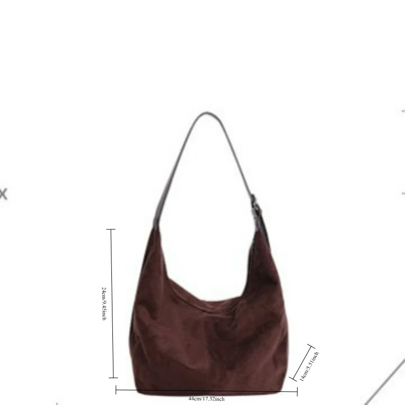 Nuova borsa tote in pelle scamosciata di grande capacità transfrontaliera Borsa a tracolla singola casual e versatile Borsa sotto le ascelle alla moda - immagine 6