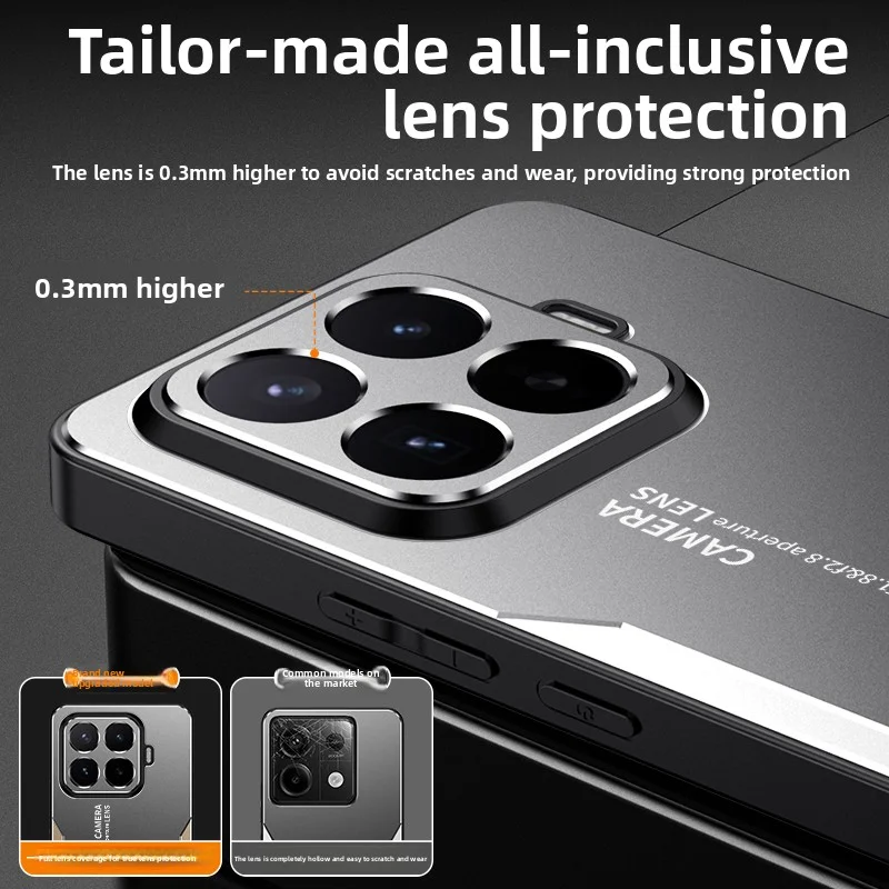 Hard Aluminum Alloy + PC Shockproof Protective Back Cover Case