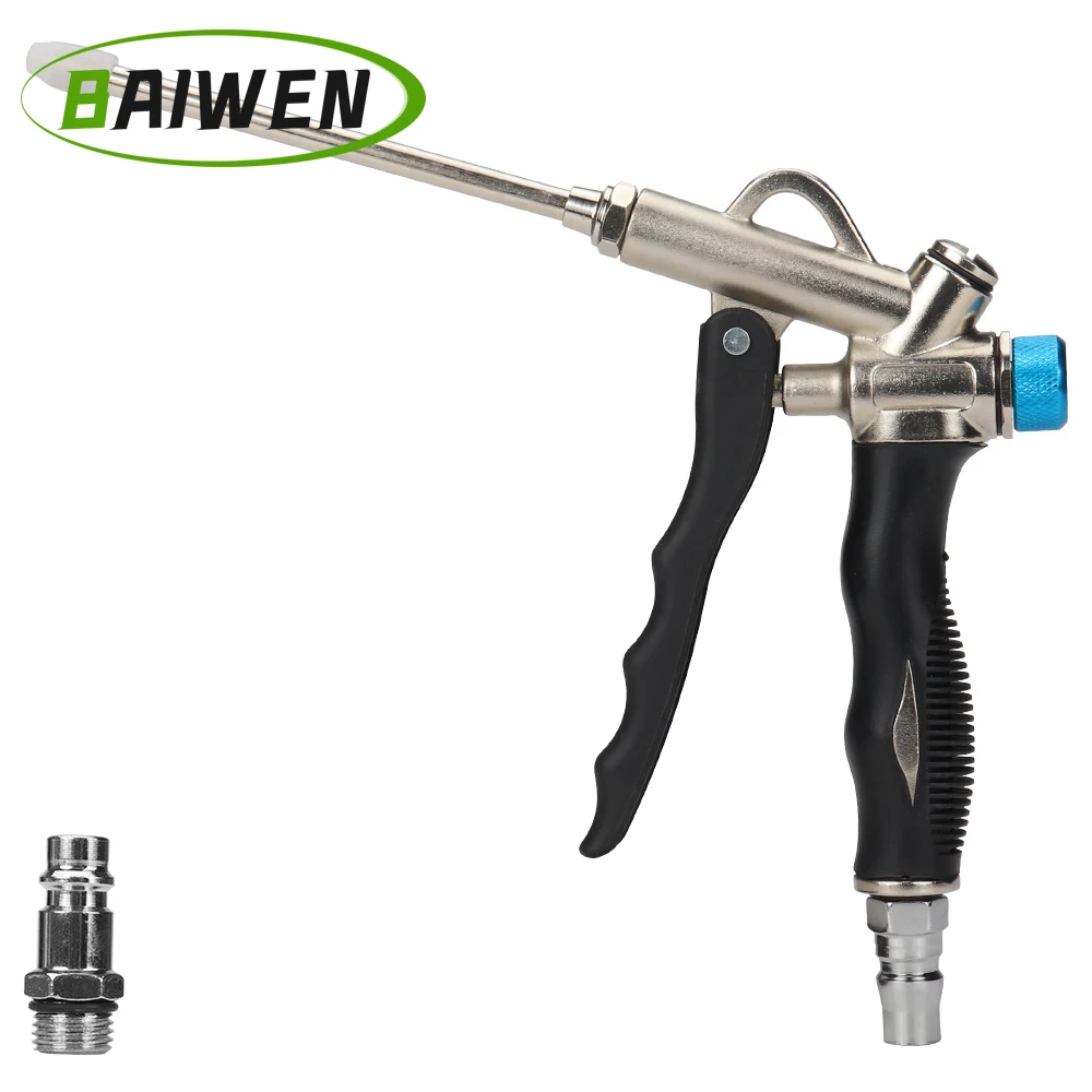 2-Way High Pressure Air Blow Gun Aluminum Air Dust Gun Angled Bent Nozzle Pistol Grip Pneumatic 150PSI okefire recoilless fire water pistol grip adjust flow gun nozzle