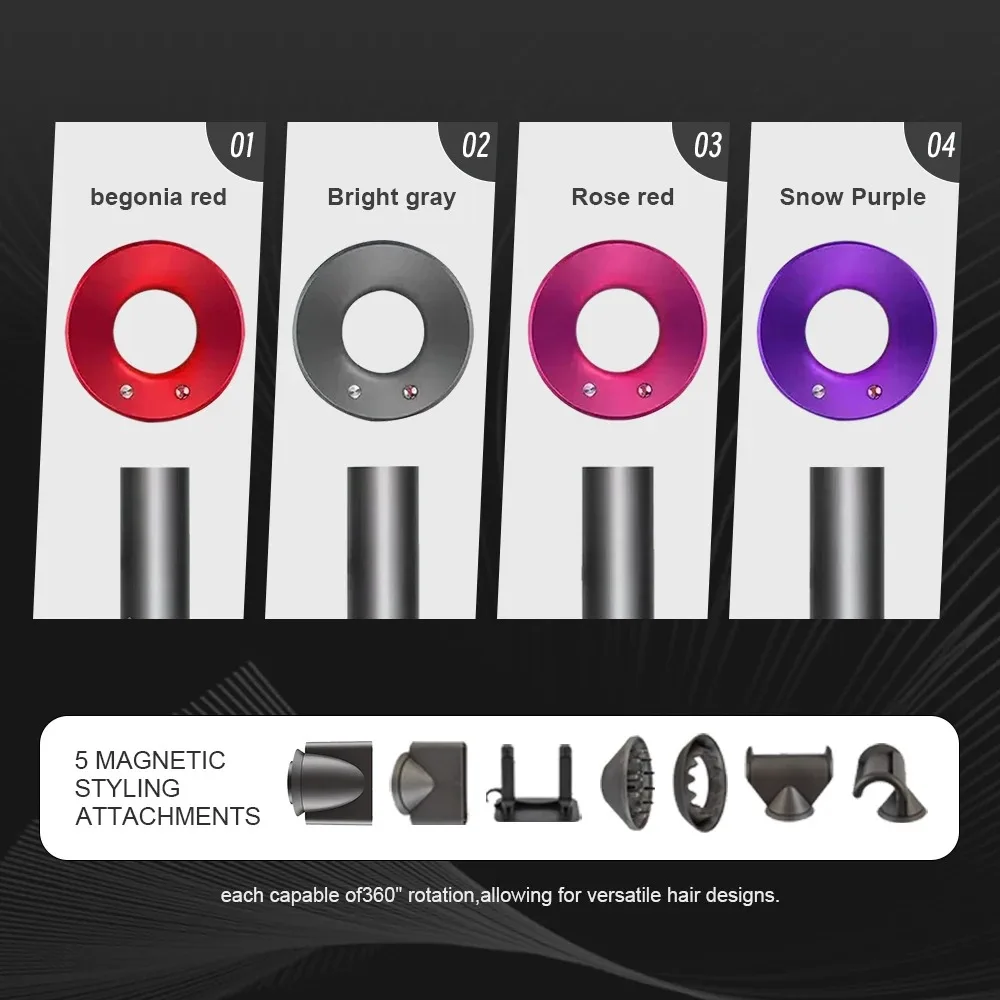 Professinal Leafless Hair Dryer Hair Care Quick Drying Home Powerful Blow Dryer Constant 200 Million Anion Negative Ions 6