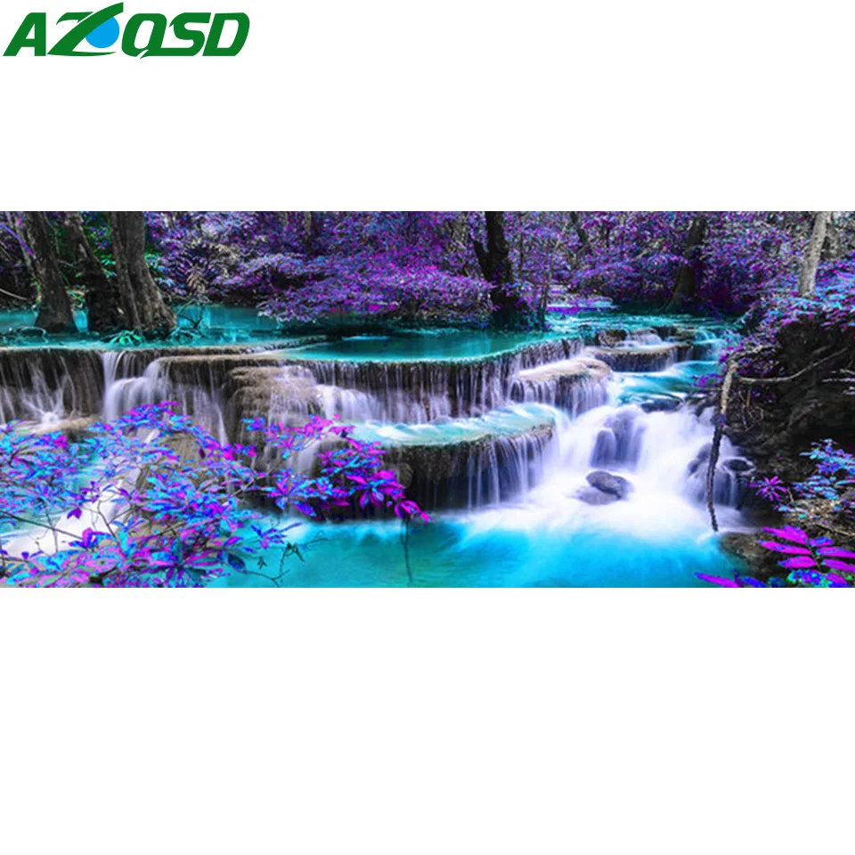 

AZQSD Алмазная вышивка водопад пейзаж 5d Diy рукоделие картина лес мозаика Вышивка крестом полностью квадратная дрель домашний декор