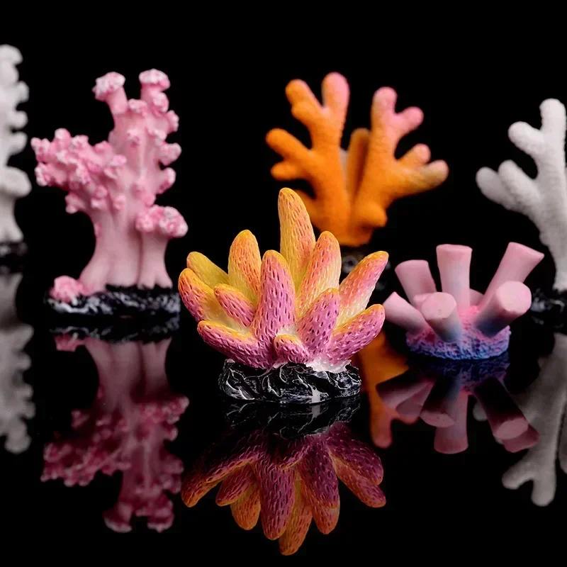 Resin Coral Miniature Aquarium Decorations – Starfish and Plant Accessories