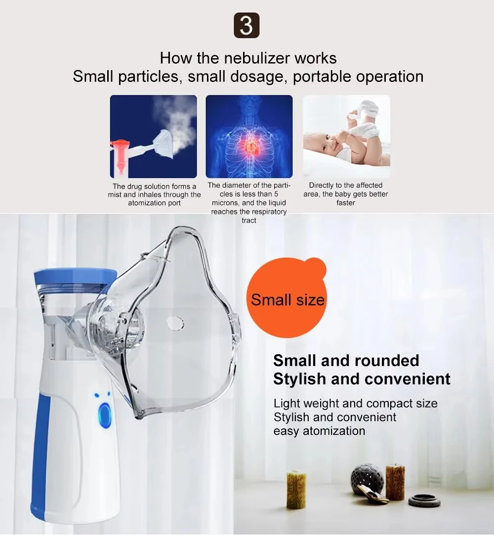 Handheld Portable Autoclean Inhale Nebulizer Mesh Atomizer Silent Inhaler For Adult Kids