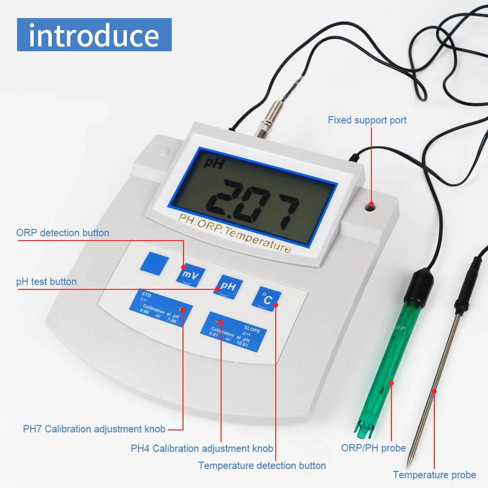 Bench PH Meter 3-in-1 PH/ORP/Temperature Meter for Aquaculture