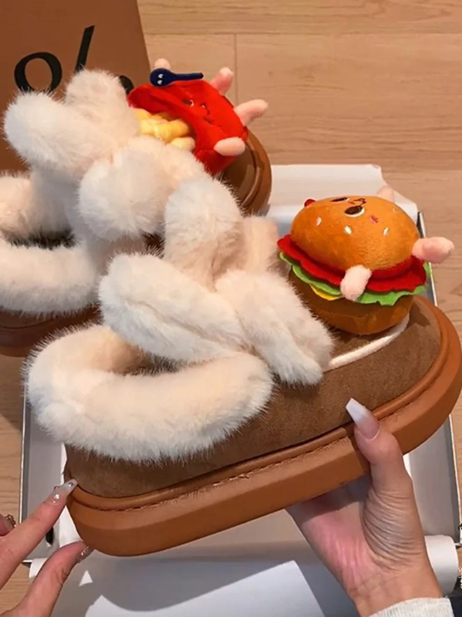 

Женские ботинки на плоской подошве, сапоги из австралийского плюша, зимняя обувь с круглым носком, Осень-зима 2023, базовая обувь в римском стиле на среднем меху, S