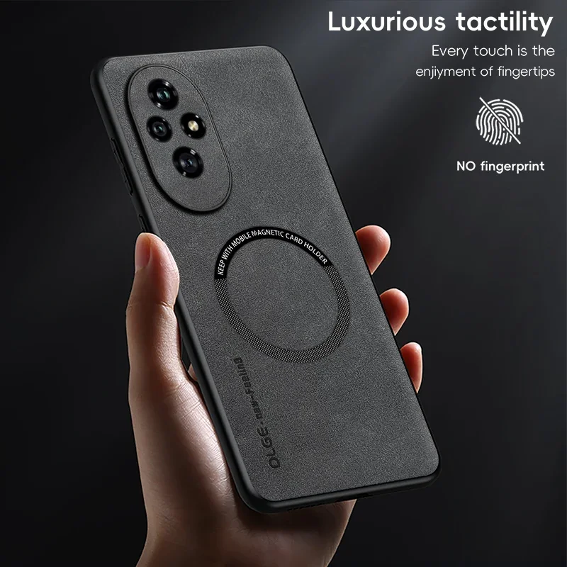 Magnetic Retro Leather Soft Case with Wireless Charging Capability