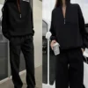 Casual Long Sleeve Sweatshirts and Trousers Fleece Two Piece Sets Lady Suit Women's Tracksuit Autumn Warm Hoodie 6