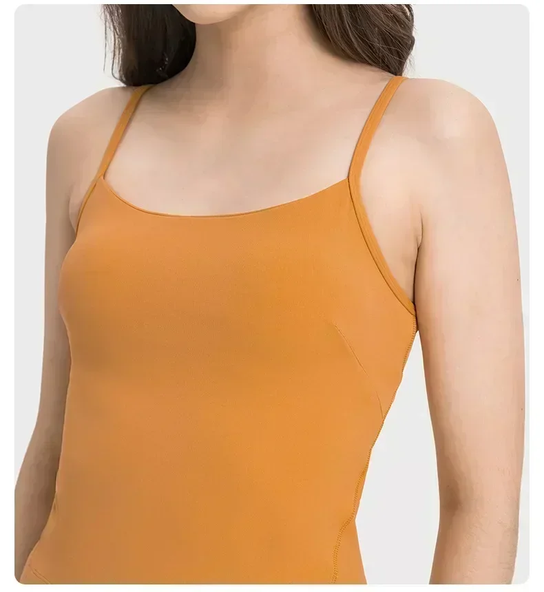 Lemon Cross-Back Women Yoga Vest With Light Support With Chest Pad Splicing Hollow Halter Fitness Vest Fashion Sports Tank Tops
