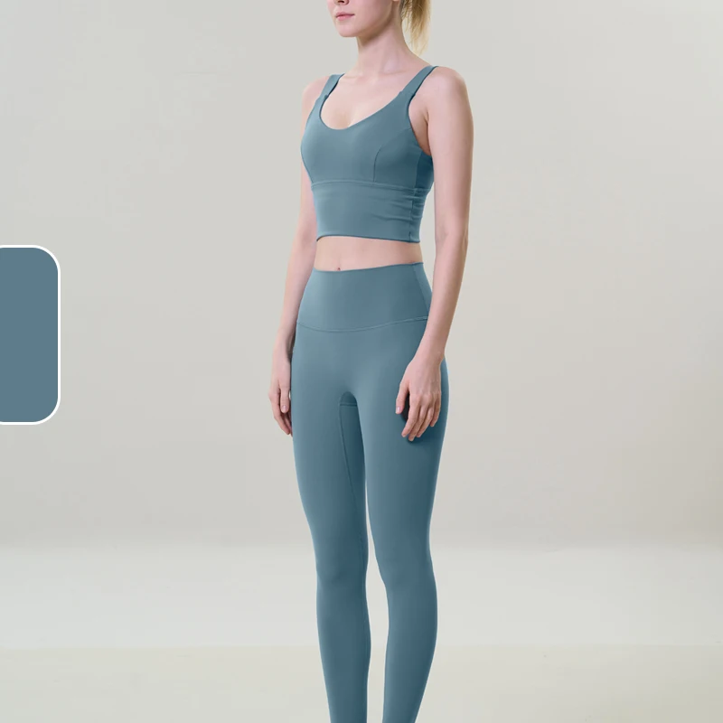 2 قطعة اليوغا مجموعات الرياضة اللياقة البدنية عالي...