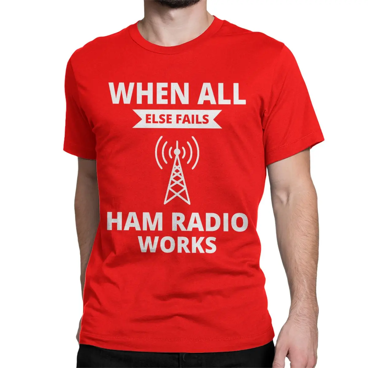 thumbnail image 1 of Camiseta de radioaficionado con humor para hombre y mujer, de algodón puro, divertida, de cuello redondo, de manga corta, ideal como regalo., 1 of 7
