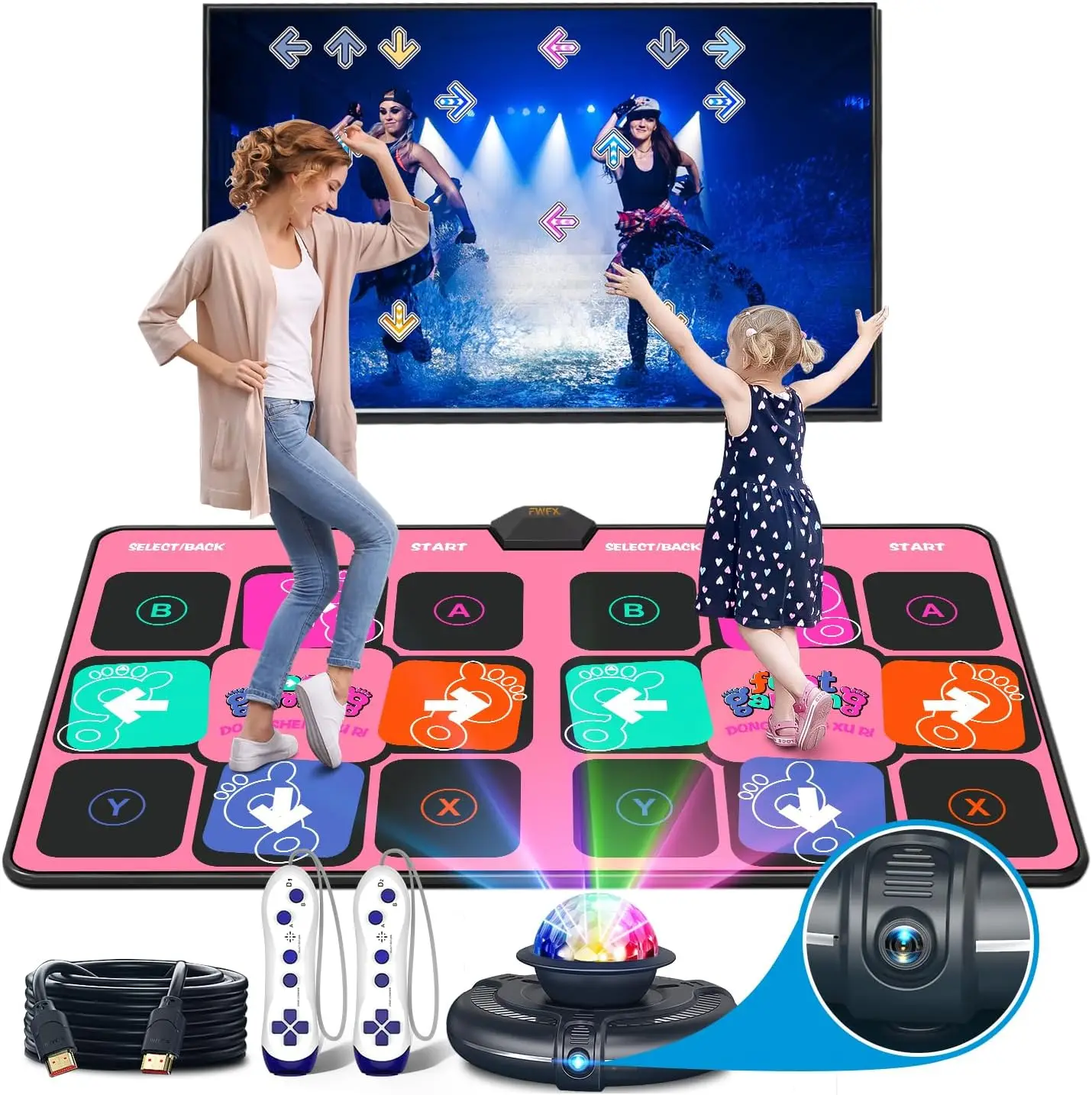 Dance Mat Game TV/PC Family Sports Video Game Anti-slip Music Fitness Carpet Wireless Double Controller Folding Dancing Pad dance mats