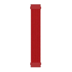 Braided Solo Loop Strap, 22mm Stretchable Elastic Woven Bracelet Band Replacement - XS (Red)