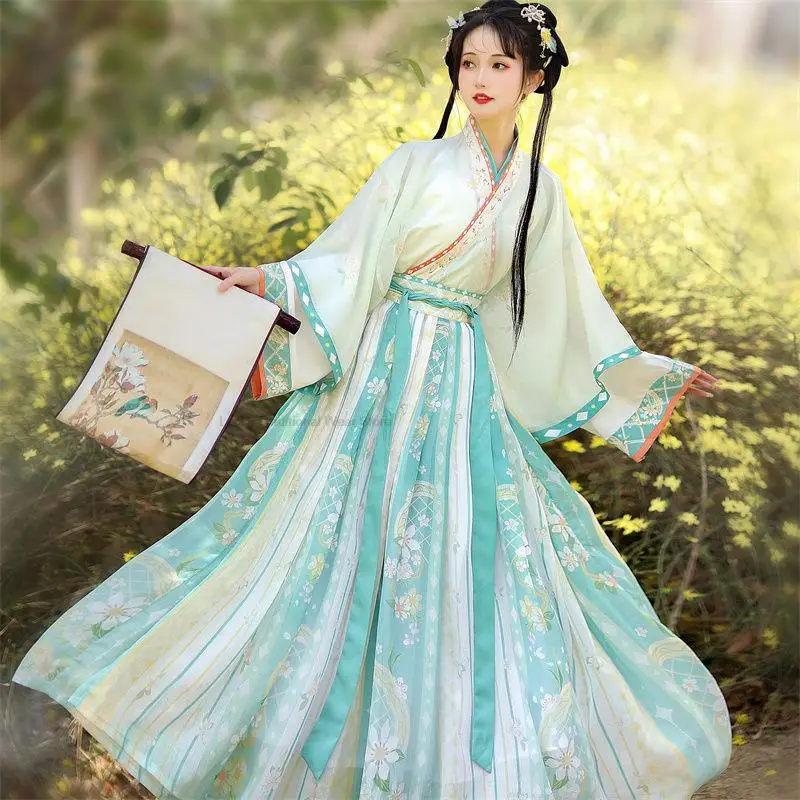 Chinese Style Hanfu Embroidery Oriental Ancient Princess Hanfu Dress Girl Cosplay Costume Vintage Clothing Fairy Hanfu Dress Set