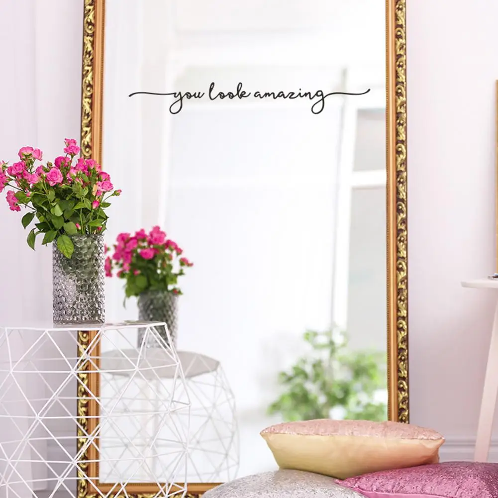 Mirror Sticker You Look Amazing Decal Stylish Elegant Window Wall Sticker for Home Bathroom Decoration wall sticker,mirror wall sticker,window stickers