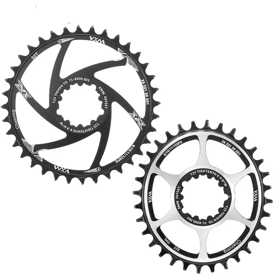 VXM Bicycle Chainring 1/3/6mm Offset MTB Bicycle Road Bike 30/32/34/36/38/40T Chainwheel forGXP 9/10/11/12 Speed Crankset