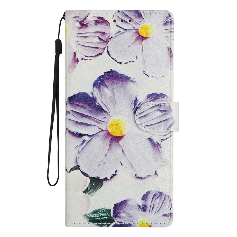 Magnetic Leather Wallet Flip Case with Colorful Design - Protective Cover s