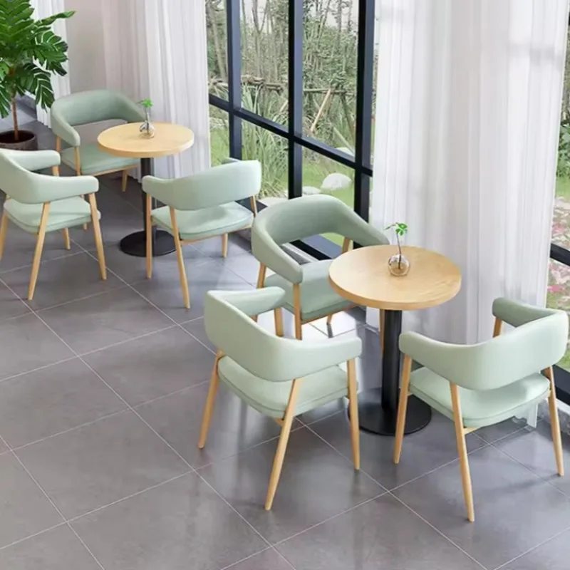 Modern Cafe Shop Restaurant Furniture Chairs Booth Seating PU Wood for Dining Bar Pink Chair Nordic Chair Кресло Для Гостиной