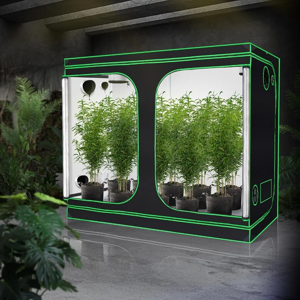 Hydroponic Indoor Planting Tent with Detachable Floor Tray and Tool Kit, Polyester Film, 96 "x 48" X78" 2