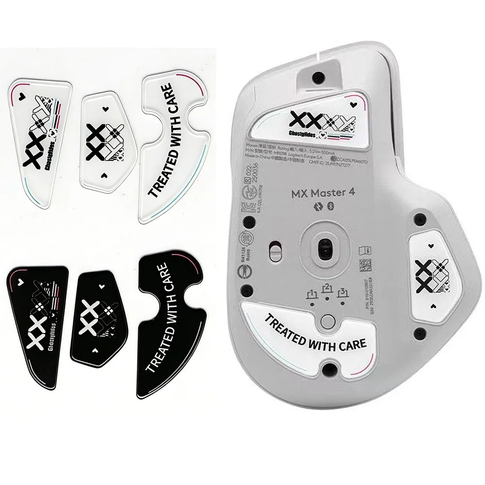 Logitech MX Master 4 마우스 피트 패드용 유리 마우스 스케이트 부드럽고 내구성이 뛰어난 슬림 2.5D 곡선형 마우스 액세서리