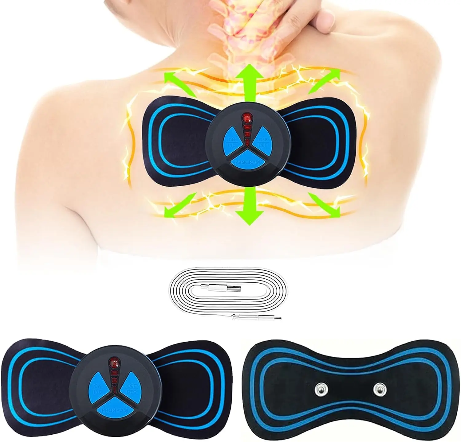 

Electric EMS Neck Massage Cervical Patch Rechargeable Mini Massager Leg Back Massager Reduce Body Discomfort for Neck Back Waist