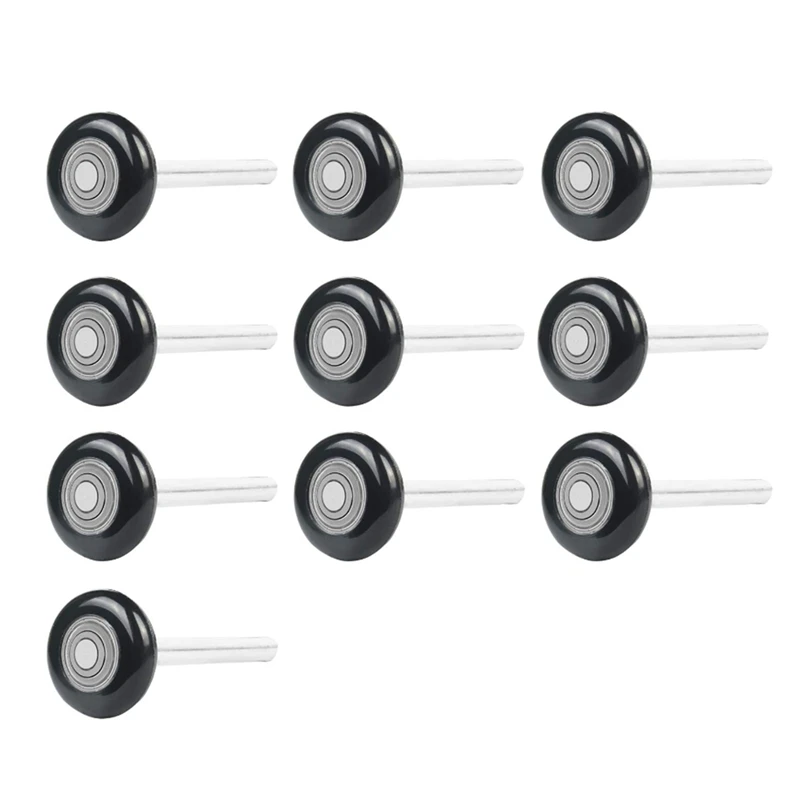 A95I-10 Pack Black 2Inch Nylon Garage Door Roller 4Inch Stem, Use 6200-2RS Double Seals Precision Bearings