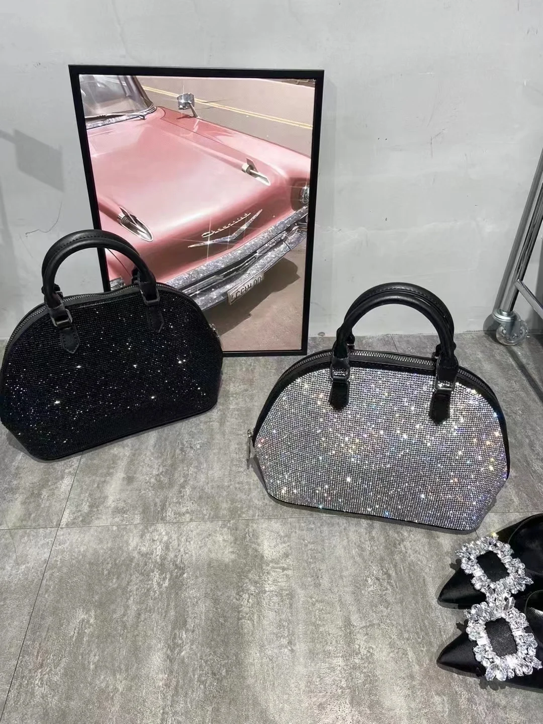 Coach Black Glitter Leather Mini Sierra Crossbody Bag Coach