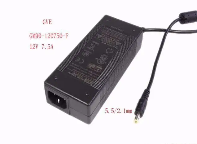 

Laptop Adapter 12V 7.5A, Barrel 5.5/2.1mm, IEC C14, GM90-120750-F