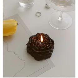 Handmade Peony Flower Scented Candle for Home Decor & Relaxation (Black)