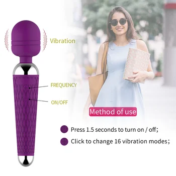 Powerful Magic Wand Vibrators for women, USB Charge AV Stick Female G Spot Massager Clitoris Stimulator Adult Sex Toys for Woman 4