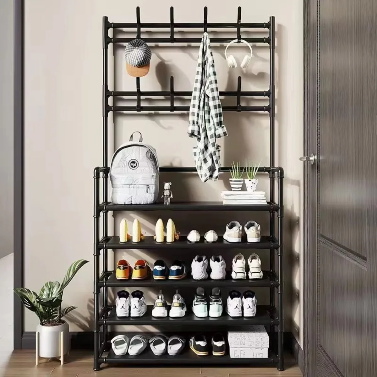 Clothes Rack Shoot Multi-layer DIY Organizer Hat Hanger Multi-functional Shoe Rack