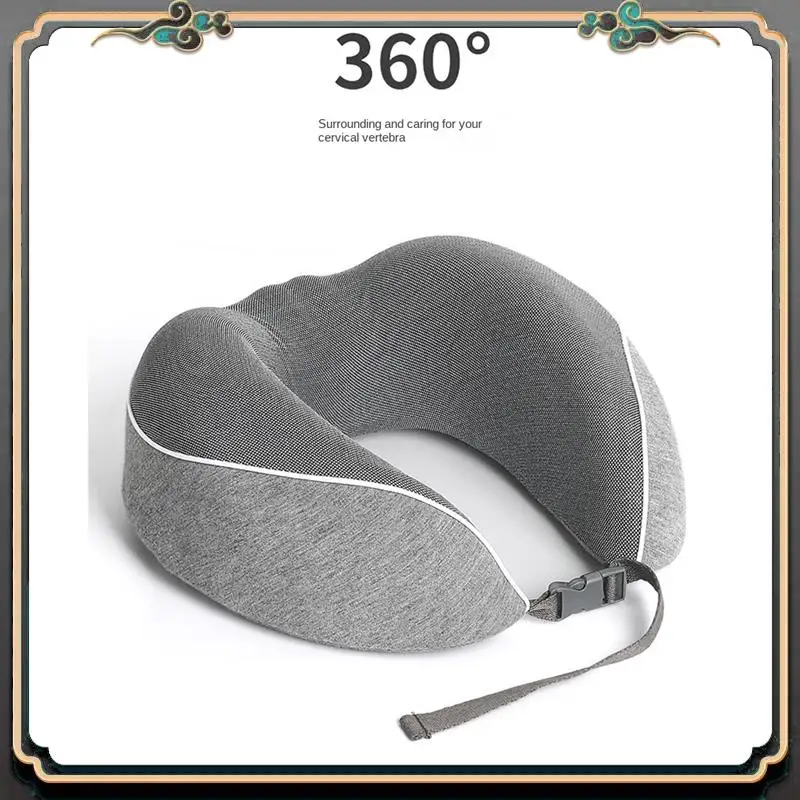1 PCS Travel Pillow Memory Foam Neck Pillow Comfortable Breathable Cover Machine Washable Airplane Travel Pink