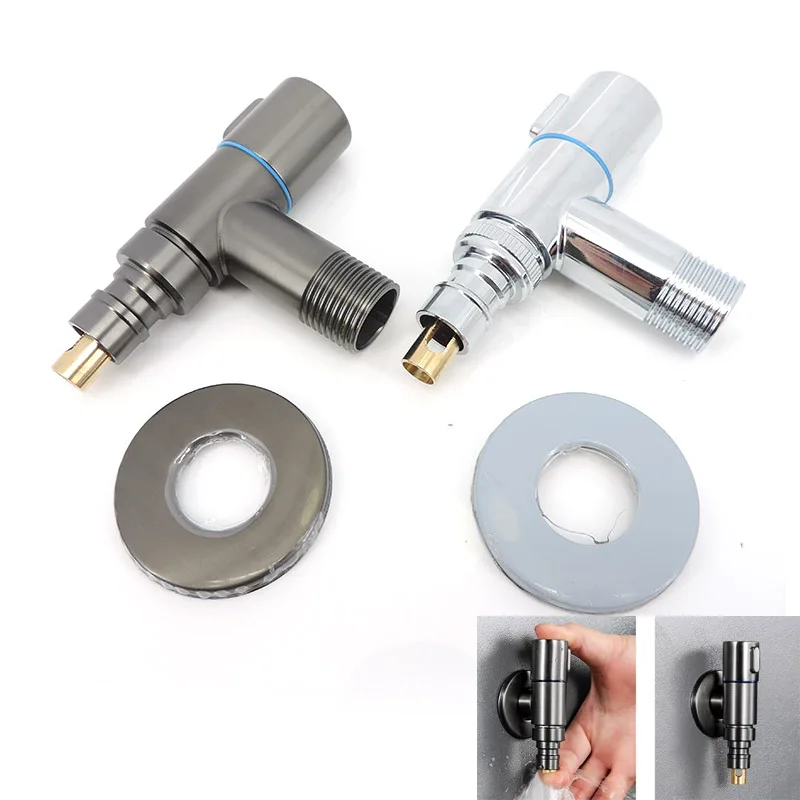 Washing Machine Faucet Brass Water Valve tap Stop Quick Opening Angle Wall Mounted G1/2 Water Stop Clip Bathroom Accessories p1